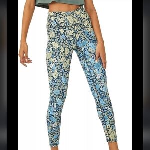 FREE PEOPLE | Women's Lose Control Wrap Floral  Blue/Yellow Leggings